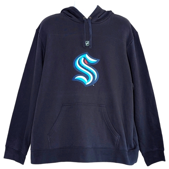 Fanatics Seattle Kraken Branded Primary Logo Pullover Hoodie Men's Navy Size 2XL - Picture 2 of 12